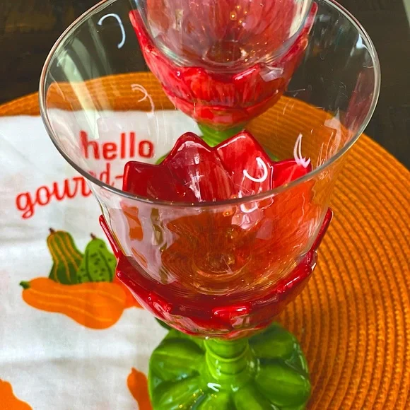 222 fifth, Dahlia Water Glasses/Goblets, Ceramic & Glass, Set of 2 - Picture 11 of 13